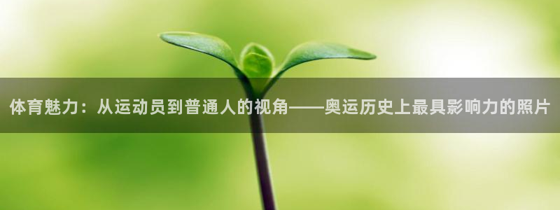 熊猫体育比赛直播：体育魅力：从运动员到普通人的视角——奥运历史上最具影响力的照片